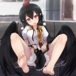 Арт девушки с черными крыльями shameimaru из  touhou, Anime Hub